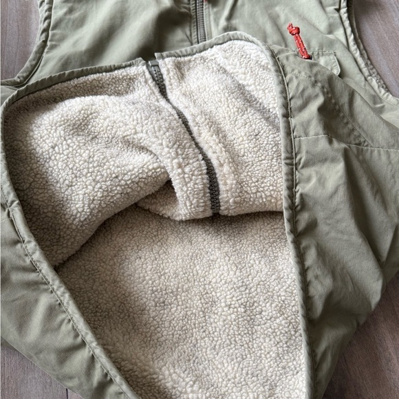 Vtg Y2K American Eagle men’s Sherpa lined utility cargo vest army green large - Picture 4 of 6